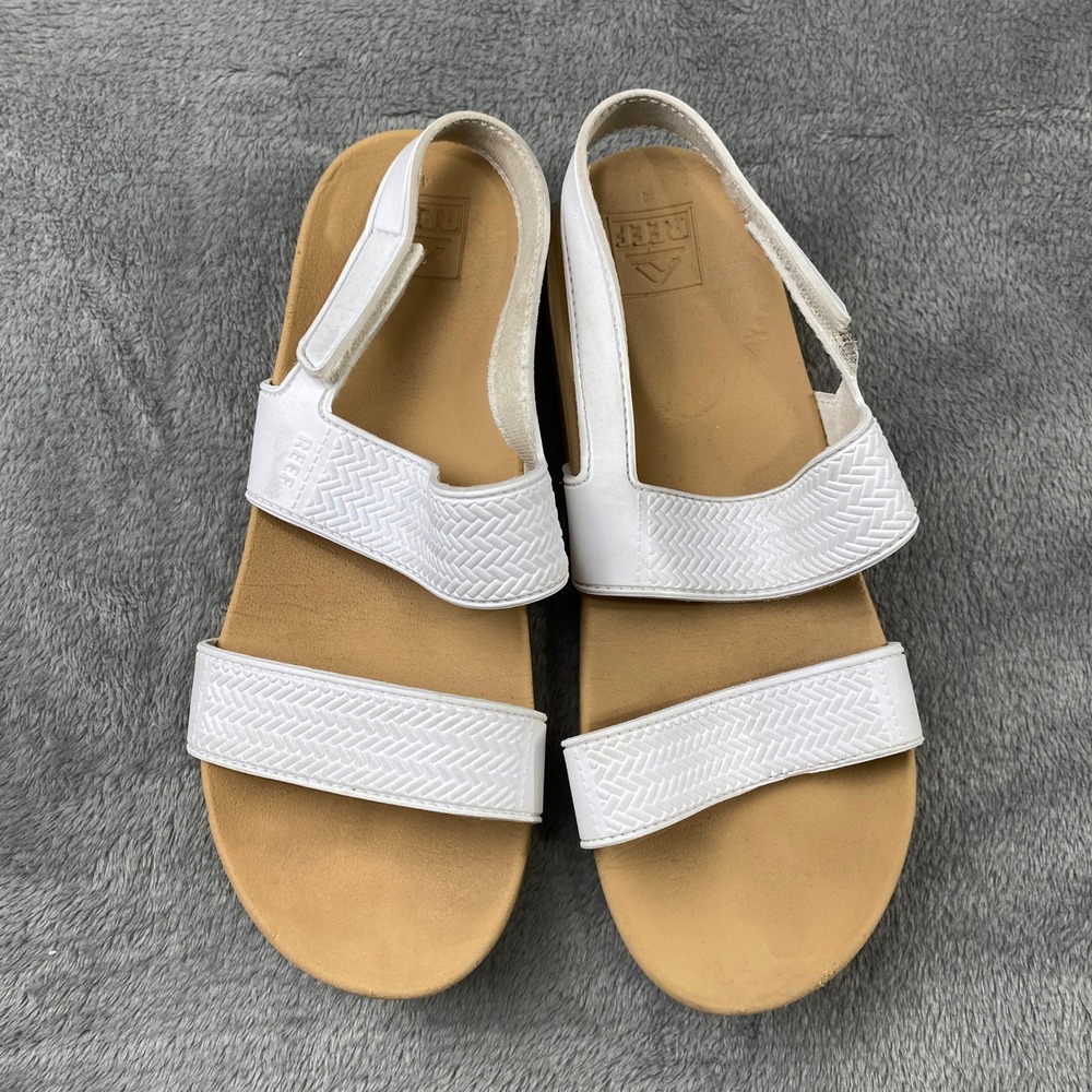 Reef Vista Sandals Water Youth Girls Size 4 White EVA Upper Adjustable Straps